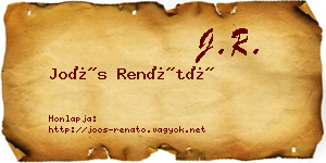 Joós Renátó névjegykártya